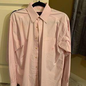 Men’s Ariat pink and white stripe dress shirt